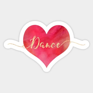 Dance Heart | Gold & Pink Sticker